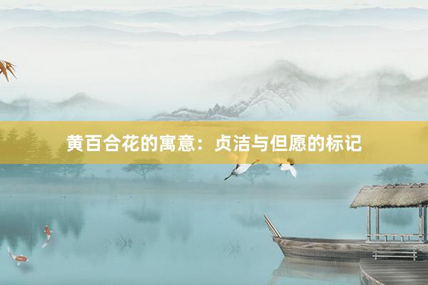 黄百合花的寓意：贞洁与但愿的标记